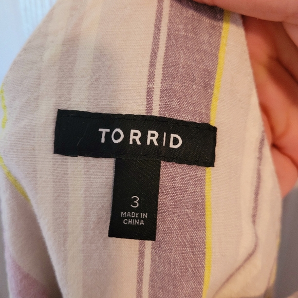 TORRID plus size pastel short overalls w pockets - Picture 2 of 2